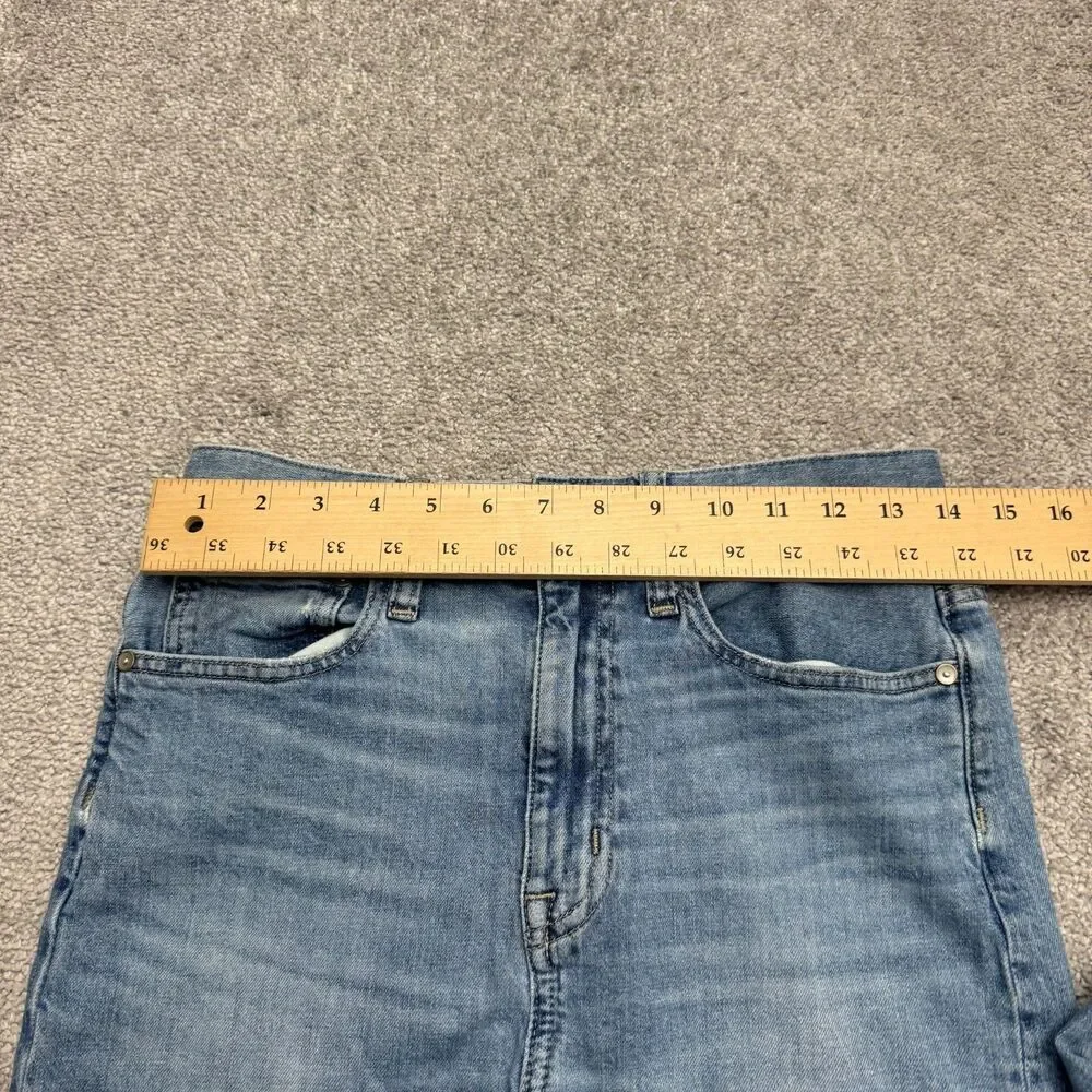 J.Crew Point Sur Slim Boy Straight High Rise Denim Jeans Womens 24 Blue Raw Hem